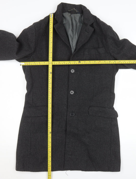 Christiano Baldinucci Men's Grey Wool Overcoat M Classic Formal