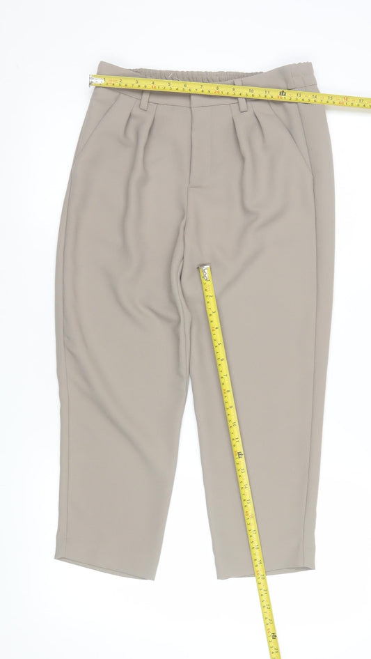 Benetton Women’s Beige Tapered Pleated Trousers Size 6