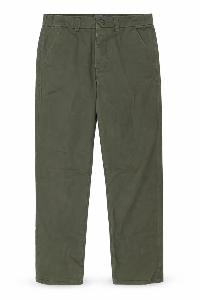 Dunnes Boys Green Chino Trousers 27in Waist Cotton Elastane