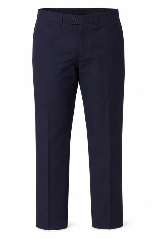 Benetti Men's Blue Tailored Fit Wool Blend Dress Trousers 32R