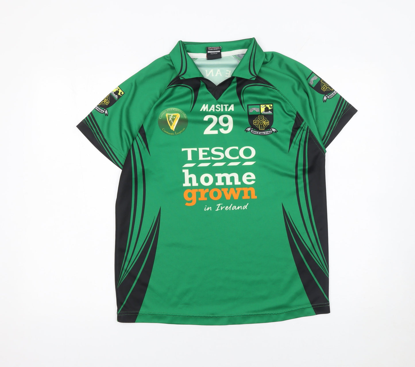 Masita Womens Green Collared Sports Jersey Size 14 Football Top