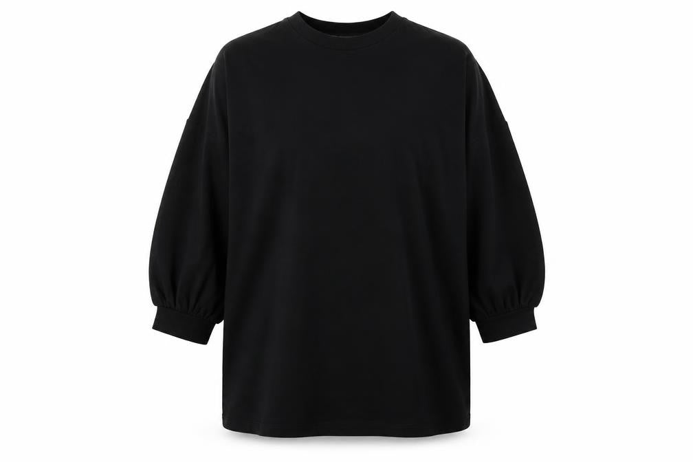 Front view of Dunnes Women Black Long Sleeve Crew Neck Jersey Top, size L