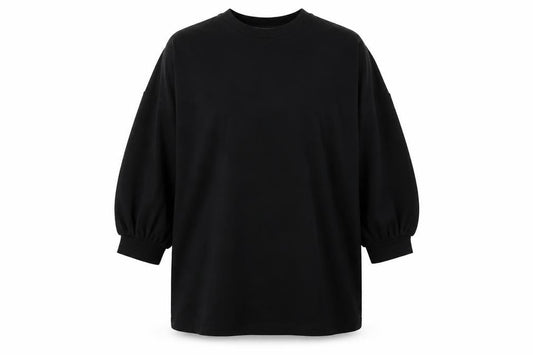 Front view of Dunnes Women Black Long Sleeve Crew Neck Jersey Top, size L