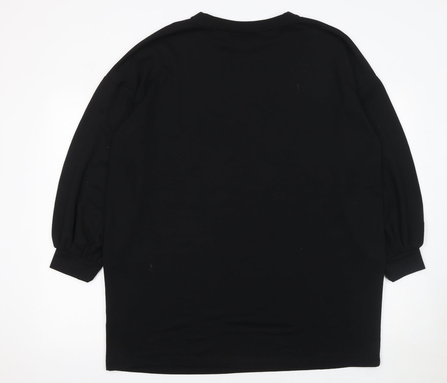 Dunnes Stores Women Black Long Sleeve Crew Neck Jersey Top Size L