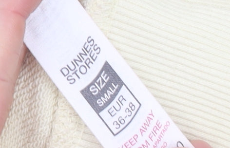 Dunnes Stores Womens Beige Cotton Blend Pullover Sweatshirt S