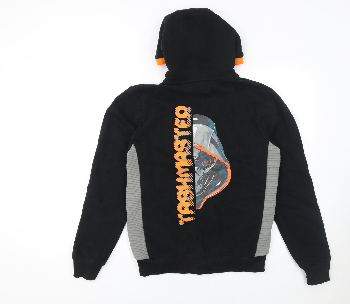 Marvel Taskmaster Men's Black XS Full Zip Hoodie with Orange Trim
