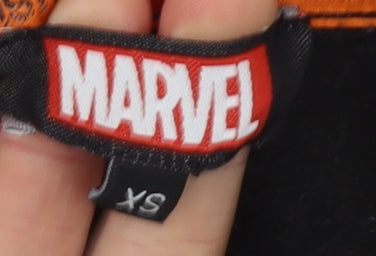 Marvel Taskmaster Men's Black XS Full Zip Hoodie with Orange Trim