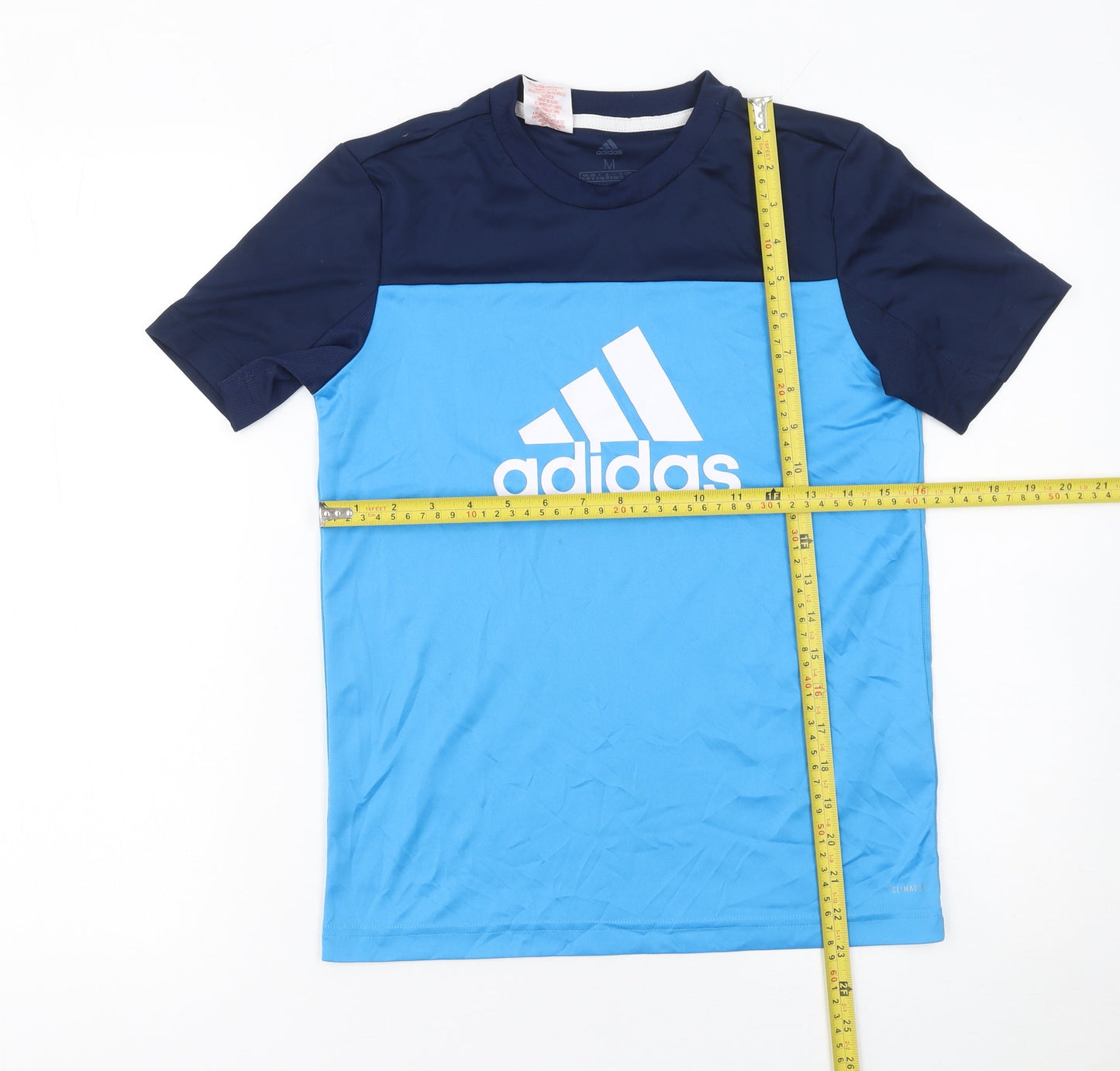 Adidas Boys Blue ClimaCool Sports T-Shirt 11-12 Years Short Sleeve Active Top