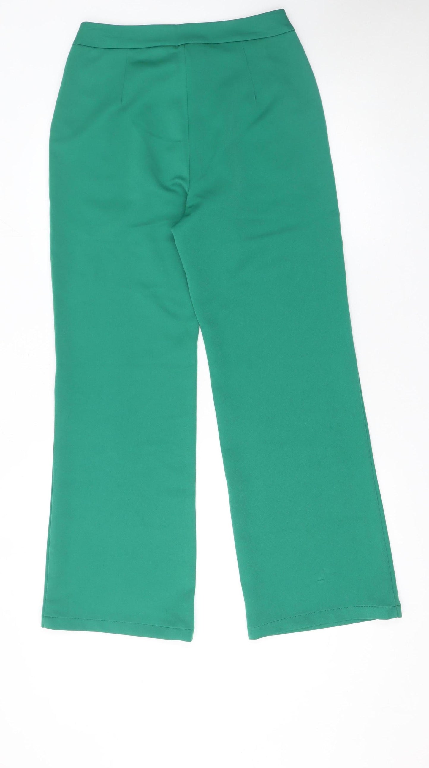 Goa Goa Women's Green Wide-Leg Stretch Crepe Trousers Size M