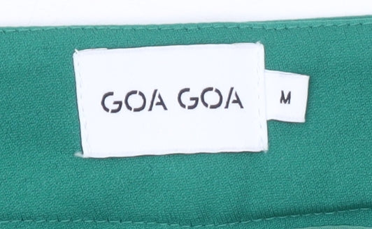Goa Goa Women's Green Wide-Leg Stretch Crepe Trousers Size M