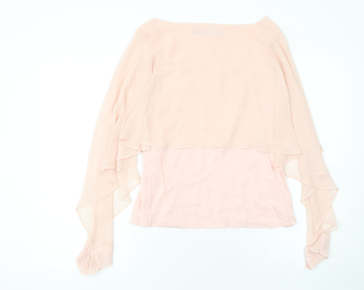 Zara Woman Pink Chiffon Layered Tunic Blouse Size 10