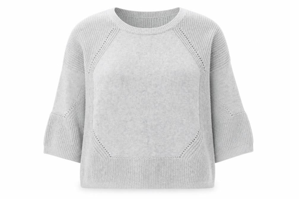 Front view of French Connection Women's Grey Cotton Knit jumper M