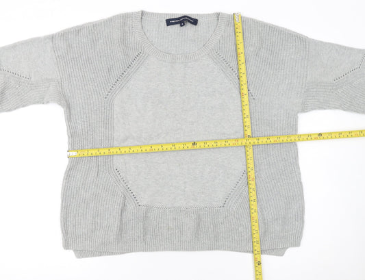 French Connection Women's Grey Cotton Knit Pullover Jumper M