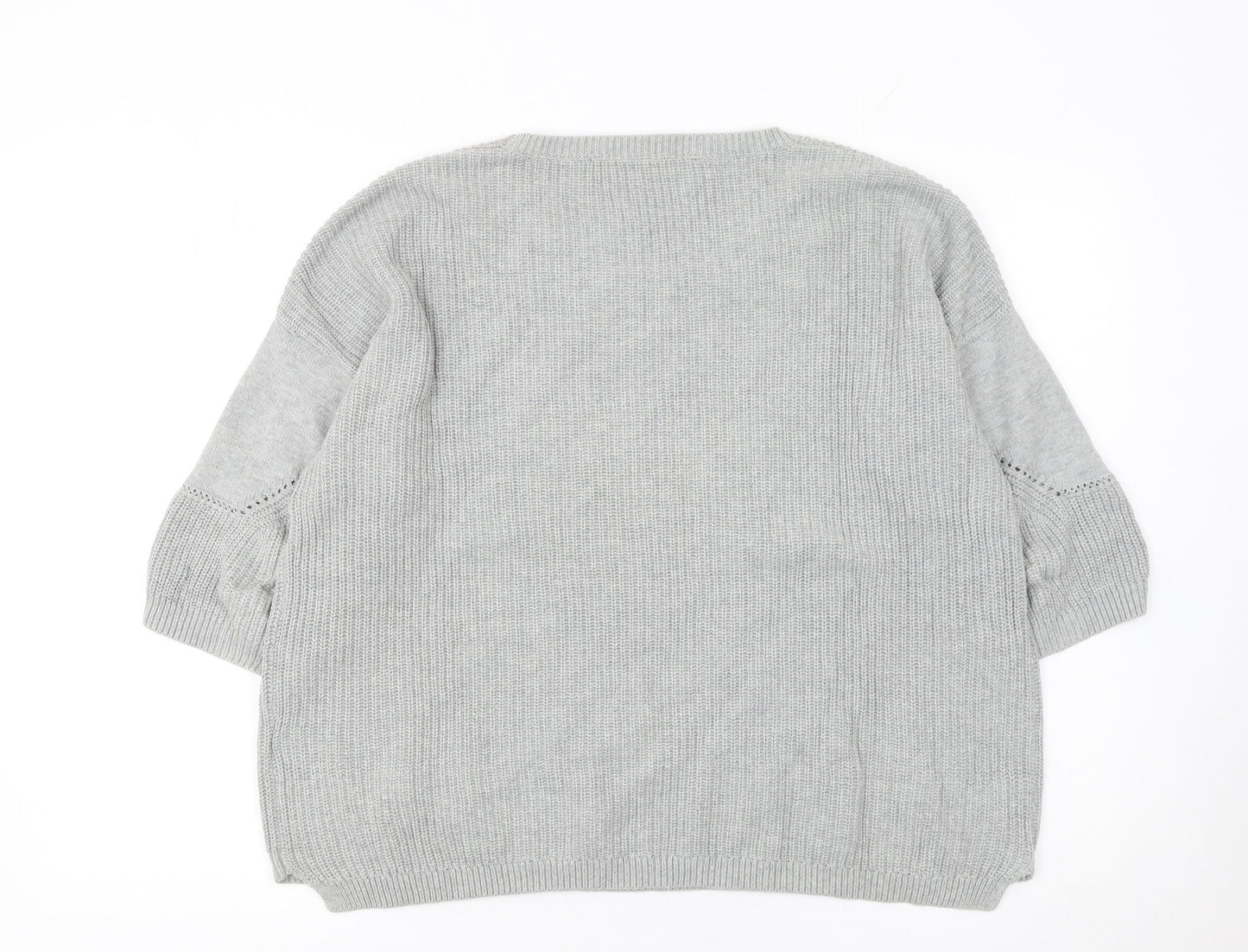 French Connection Women's Grey Cotton Knit Pullover Jumper M