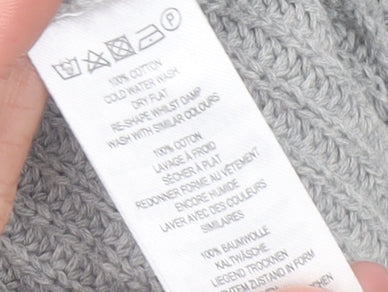 French Connection Women's Grey Cotton Knit Pullover Jumper M