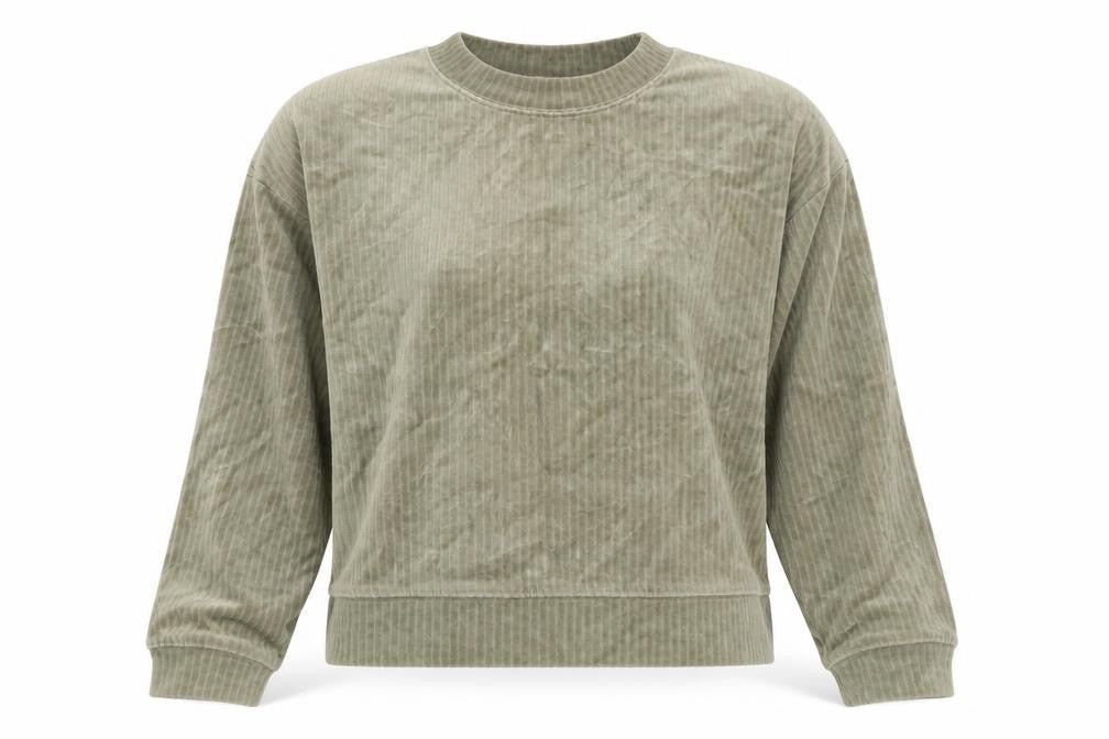 H&M Women’s Beige Velour Pullover Sweatshirt Size 12 UK