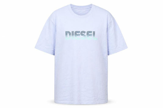 Diesel Men Blue Logo Crew Neck Cotton Short Sleeve T-Shirt Size M