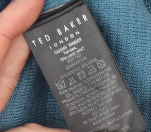 Ted Baker Men’s Blue Waffle Knit Crew Neck Jumper Size S