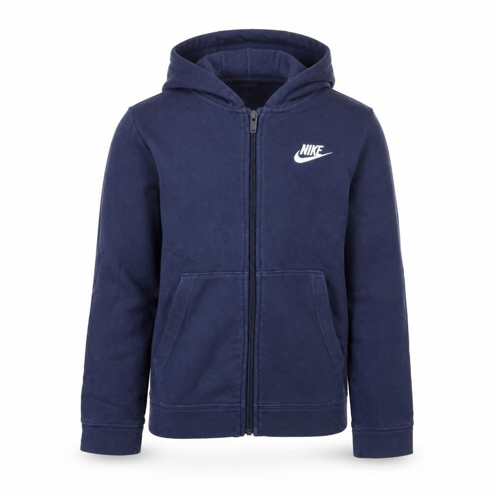 Nike Boys Blue Full Zip Hoodie Size 9-10 Years Fleece Cotton Blend
