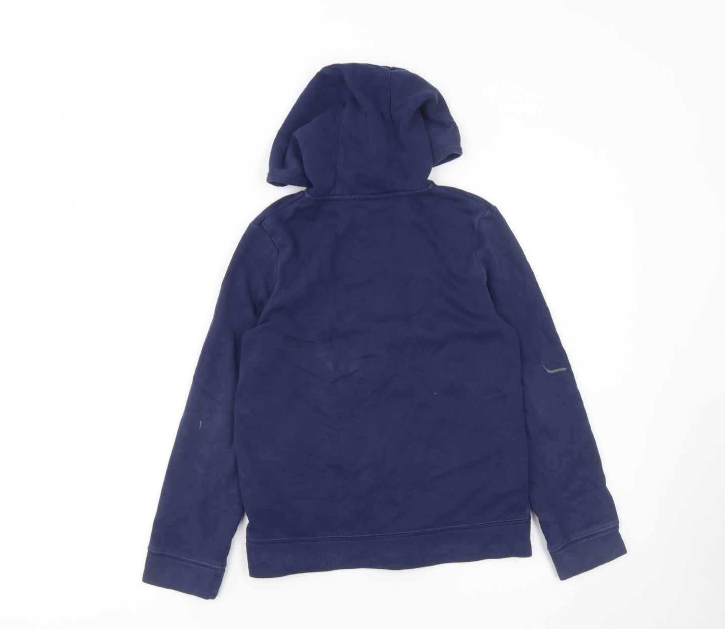 Nike Boys Blue Full Zip Hoodie Size 9-10 Years Fleece Cotton Blend