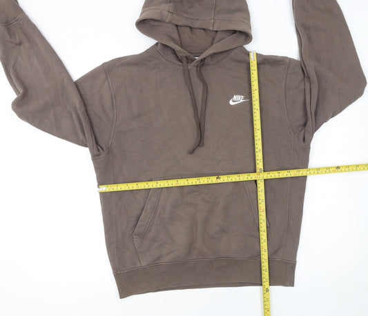 Nike Men's Brown Pullover Hoodie Small Regular Fit Fleece Sweatshirt