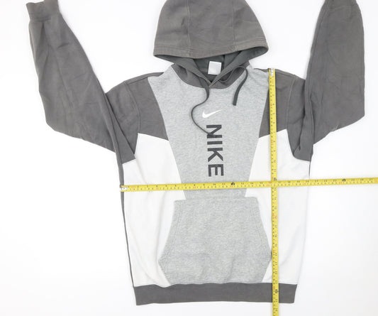 Nike Men’s Grey Pullover Hoodie Small Regular Fit Sportswear