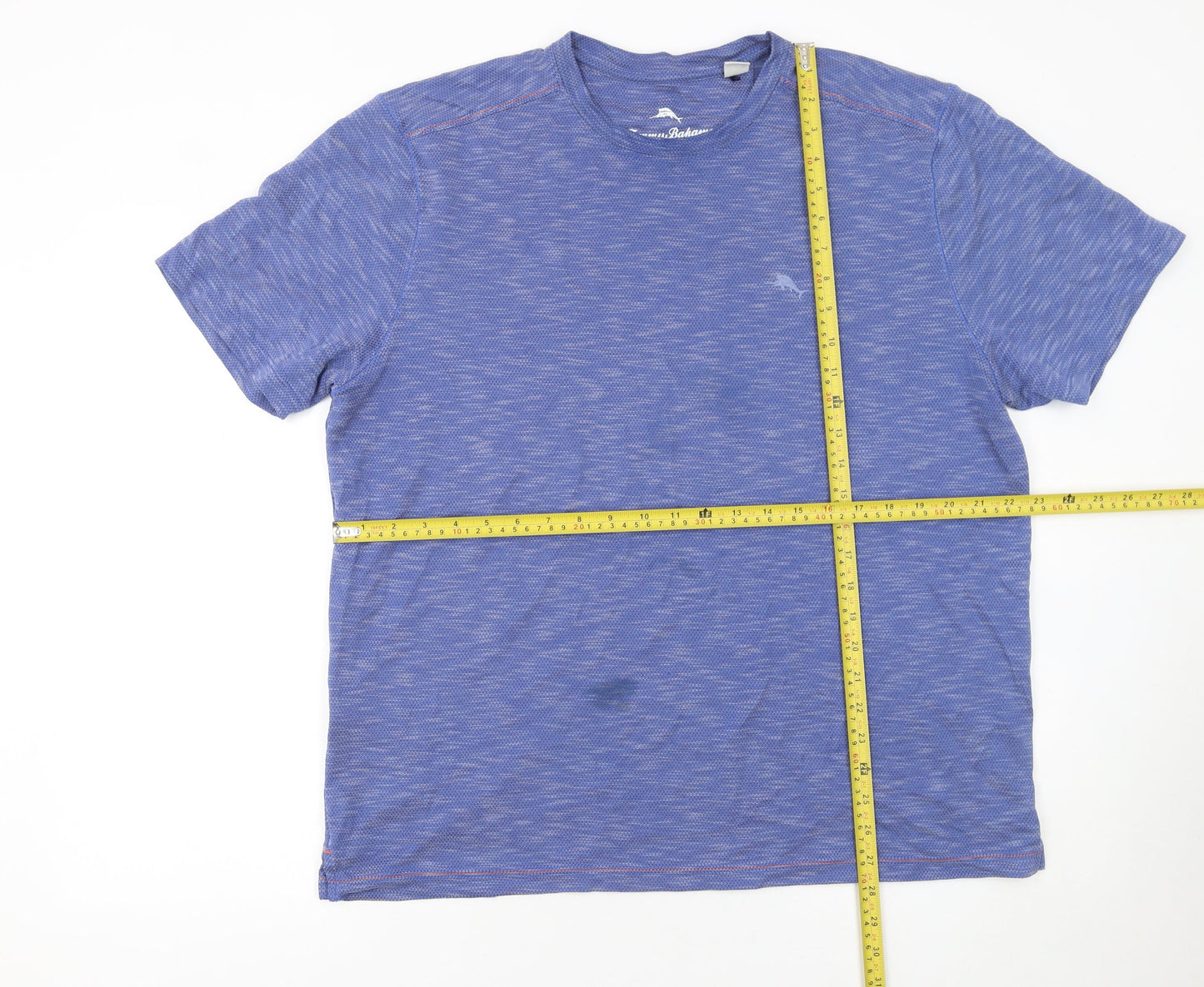 Tommy Bahama Men Blue Short Sleeve Crew Neck T-Shirt L Regular Fit