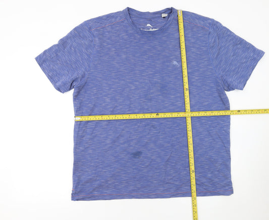 Tommy Bahama Men Blue Short Sleeve Crew Neck T-Shirt L Regular Fit