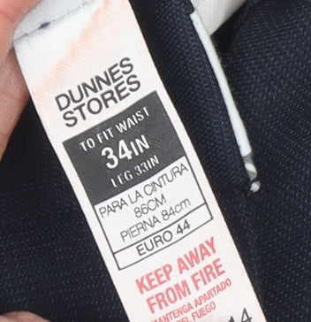 Dunnes Stores Men's Blue 34R Dress Pants Trousers Polyester