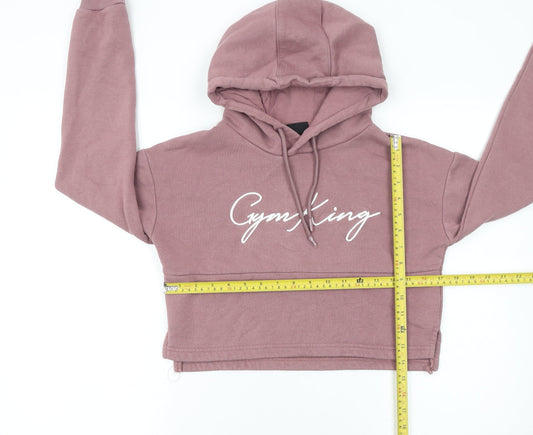 Gym King Womens Mauve Pink Cropped Hoodie Size 6 Cotton Blend