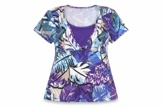 Taifun Women's Multicoloured Floral Tunic Top Size 14 Viscose Blend