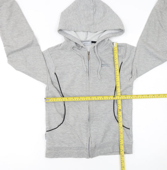 Slazenger Women Grey Size 10 Full Zip Hoodie Lightweight Casual