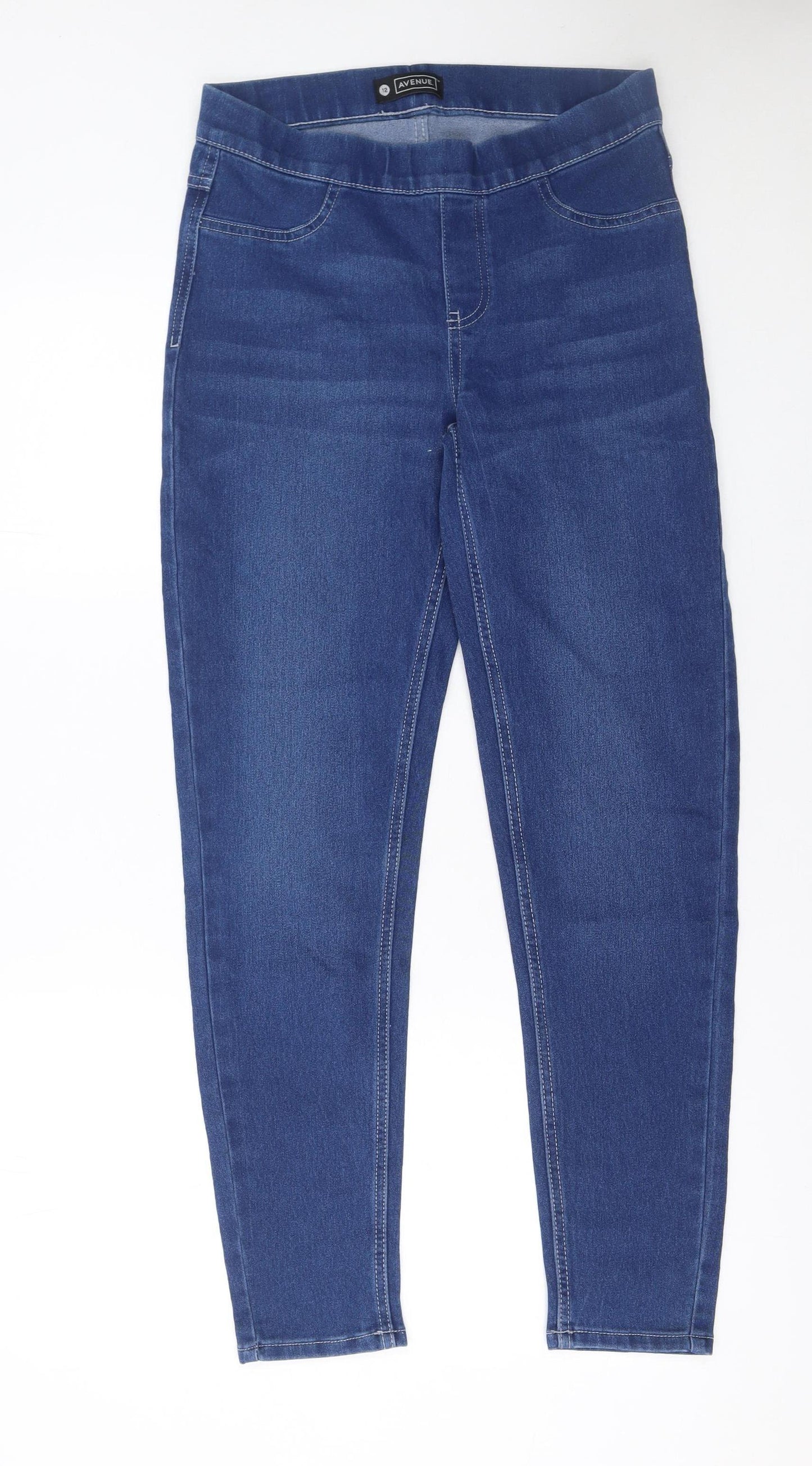 Avenue Women Blue Size 12 Jegging Stretch Denim Jeans