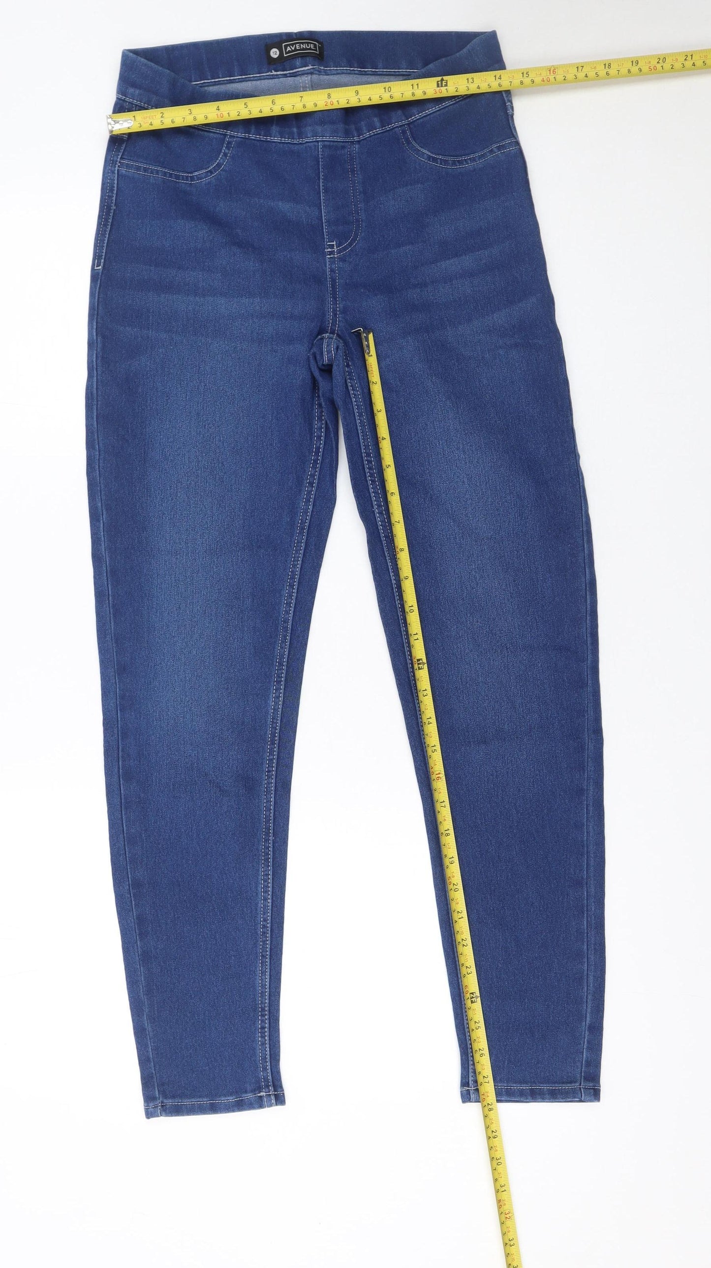 Avenue Women Blue Size 12 Jegging Stretch Denim Jeans
