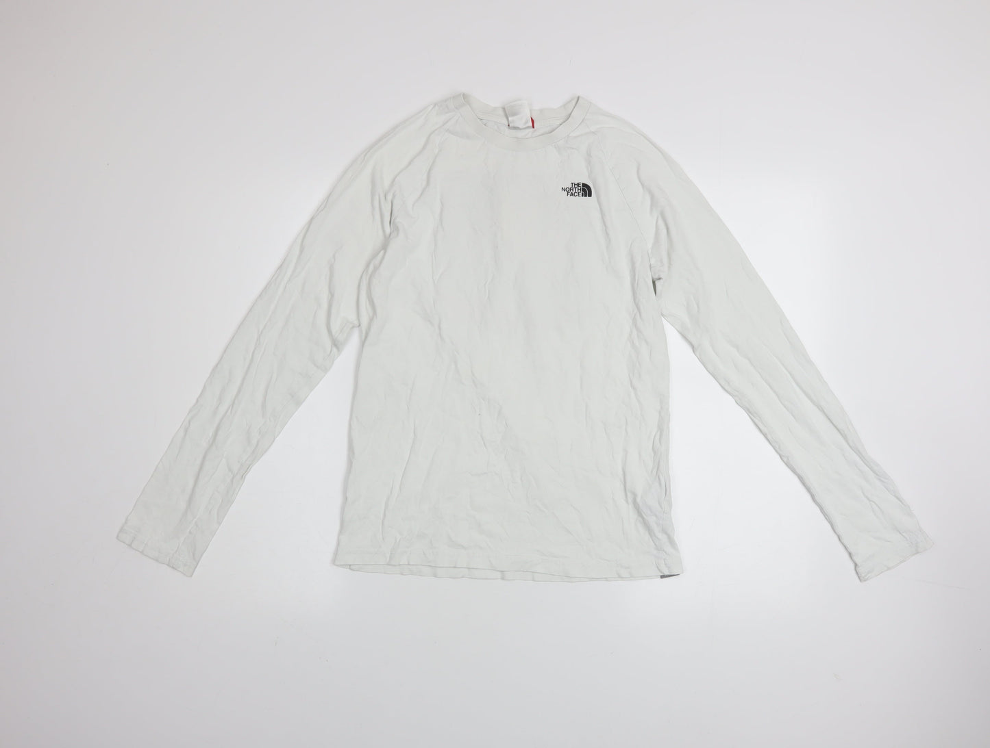 The North Face Boys White XL Long Sleeve Logo T-Shirt 100% Cotton