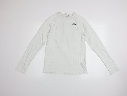 The North Face Boys White XL Long Sleeve Logo T-Shirt 100% Cotton