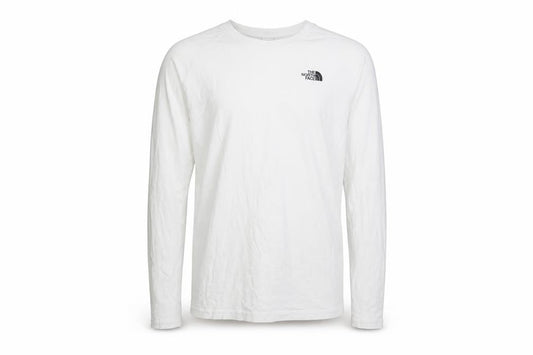 The North Face Boys White XL Long Sleeve Logo T-Shirt 100% Cotton