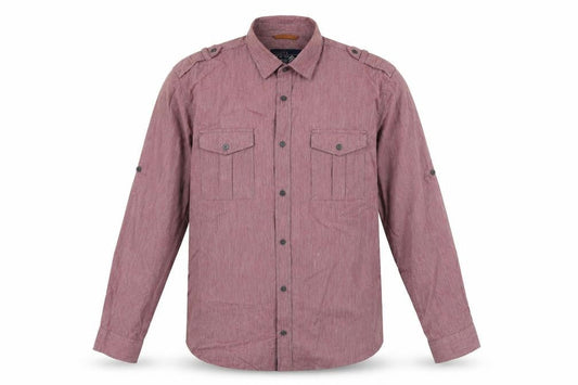 F.F.P. Factory Men’s Red Long Sleeve Cotton Button-Up Shirt L
