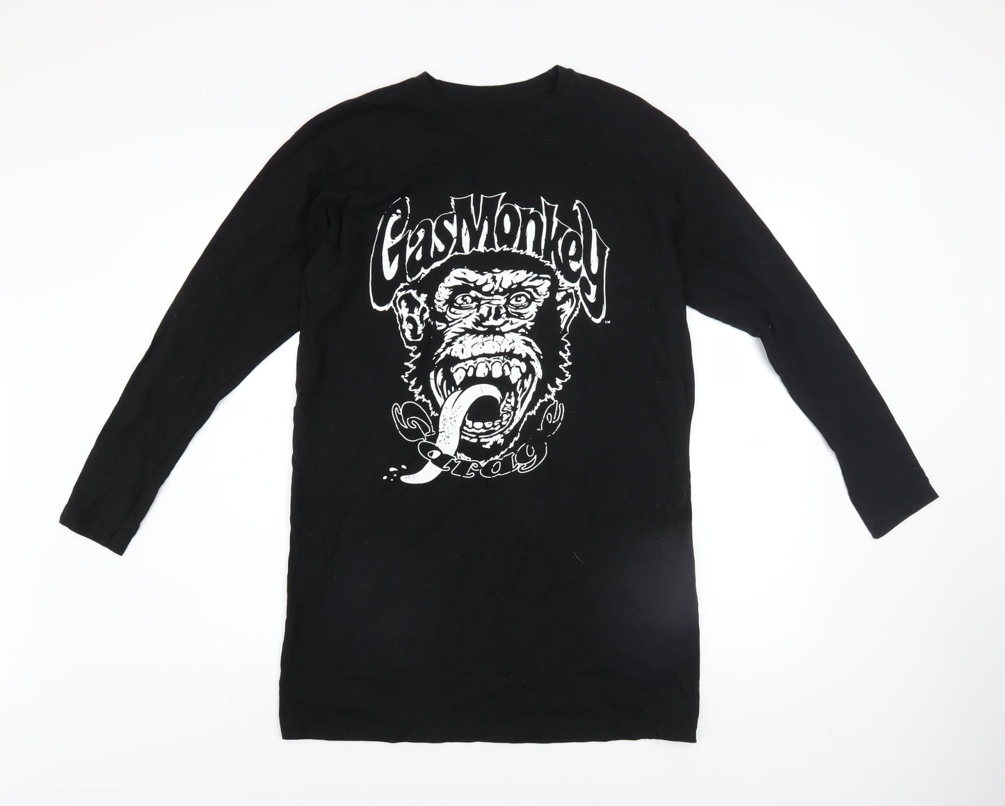 Gas Monkey Garage Men's Black Long Sleeve Cotton Graphic Top M