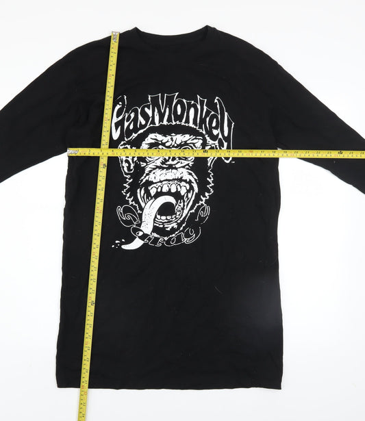 Gas Monkey Garage Men's Black Long Sleeve Cotton Graphic Top M