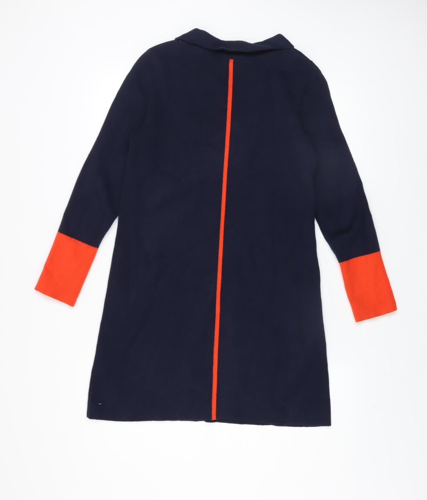 White Stuff Women's Blue Colourblock Shift Dress Size 8 Knit Long Sleeve
