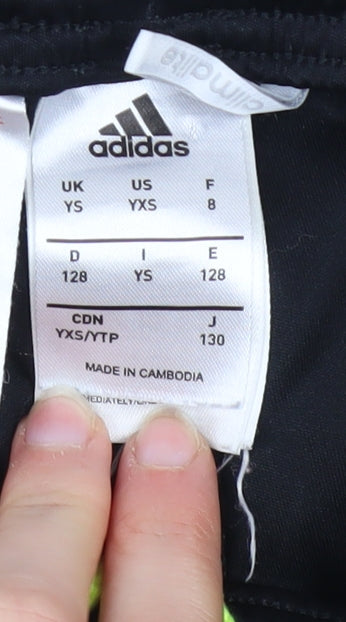 adidas Boys Black Athletic Shorts Size 8 Years Quick Dry Sportswear