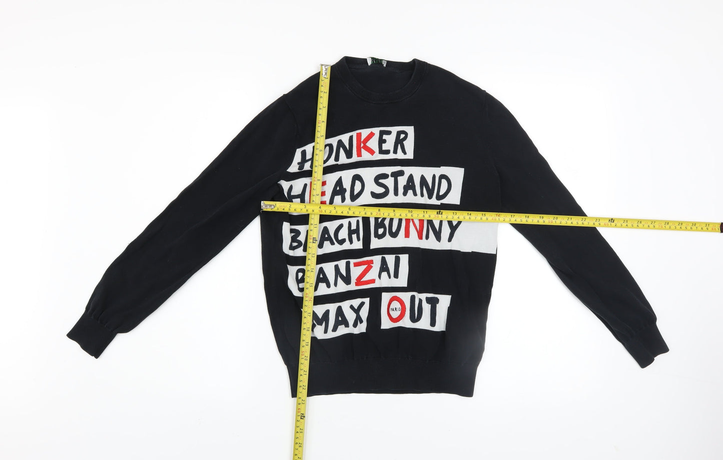 Kenzo Paris Men's Black XS Graphic Print Cotton Sweatshirt