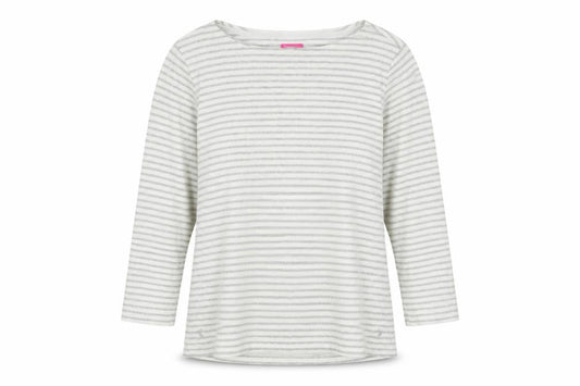 Joules Women Grey Stripe Cotton Pullover Sweatshirt UK 10