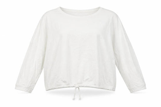 Whistles Women White Cotton Pullover Sweatshirt Size L