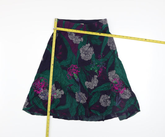 White Stuff Women’s Multicoloured Size 8 A-Line Floral Knit Skirt