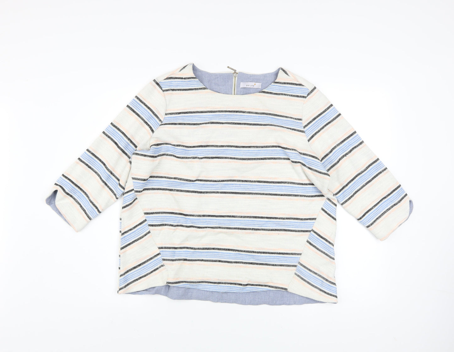 Marks and Spencer Womens Multicoloured Striped Crew Neck Jumper Size 16