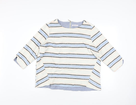 Marks and Spencer Womens Multicoloured Striped Crew Neck Jumper Size 16