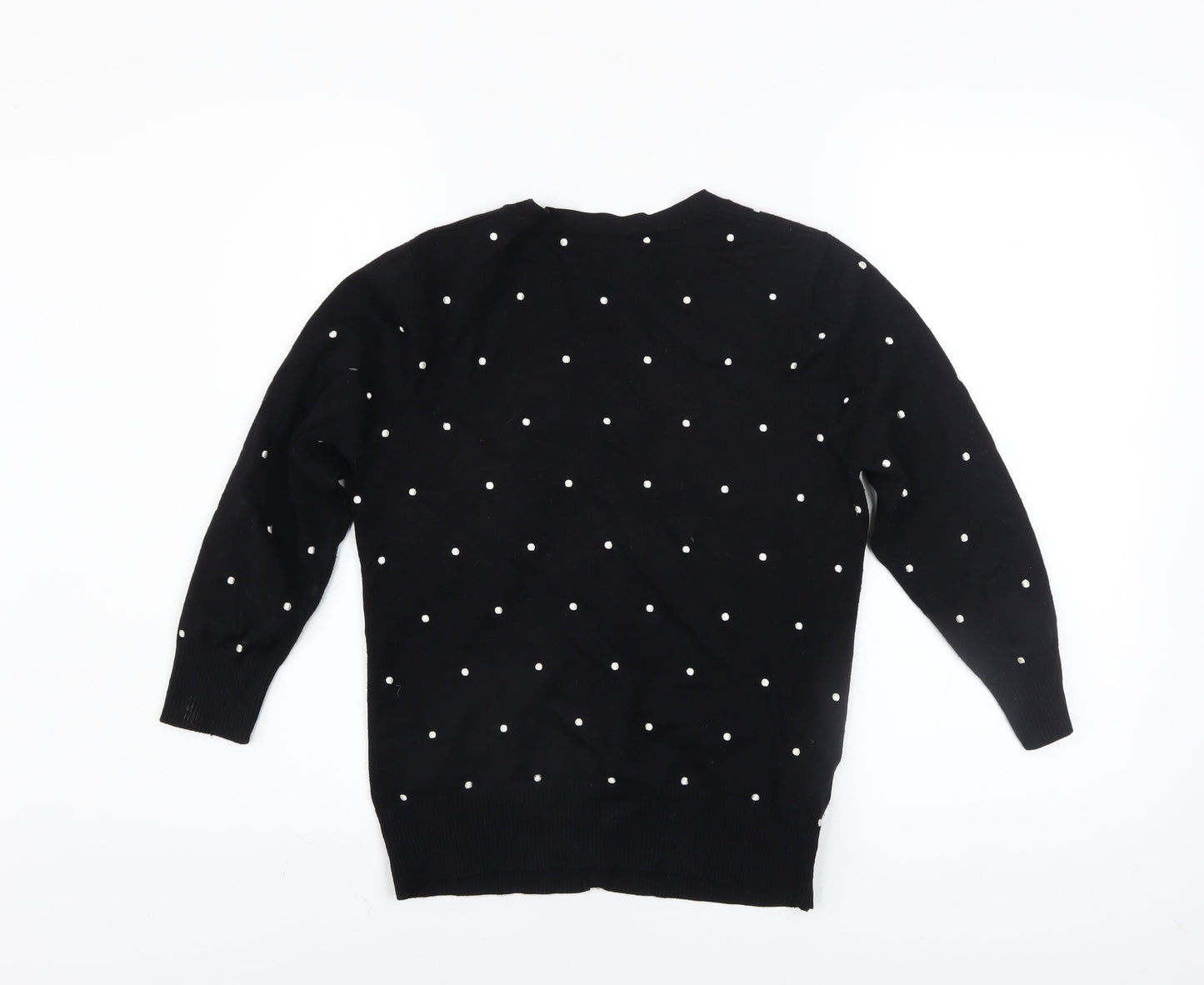 Austin Reed Women's Black Beaded V-Neck Cardigan Size M
