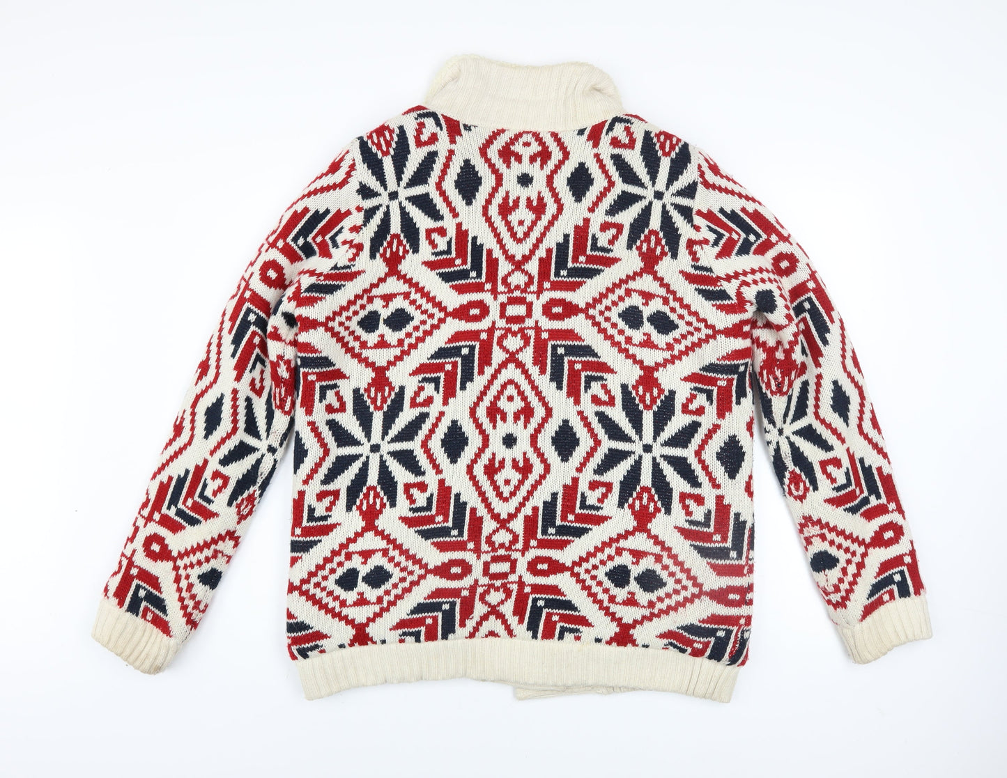 SoulCal & Co Women's Multicoloured Nordic Knit Button Jacket Size 16